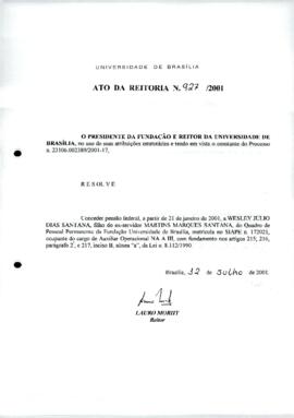 Ato da Reitoria nº 0927/2001