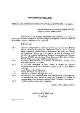 Resolução do Conselho de Ensino, Pesquisa e Extensão nº 0213/2012