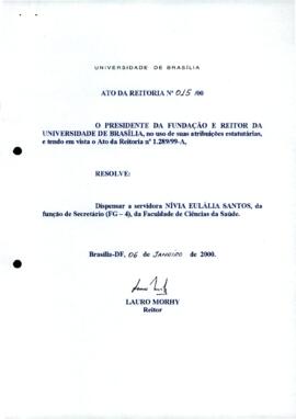 Ato da Reitoria nº 0015/2000