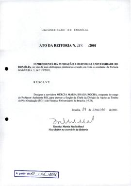 Ato da Reitoria nº 0182/2001