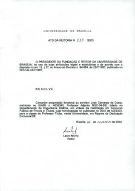 Ato da Reitoria nº 0113/2003