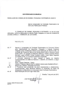 Resolução do Conselho de Ensino, Pesquisa e Extensão Nº 0063/2010