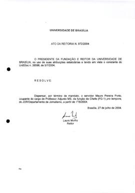 Ato da Reitoria nº 0972/2004