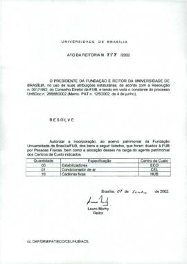 Ato da Reitoria nº 0878/2002