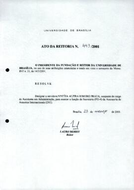 Ato da Reitoria nº 0443/2001