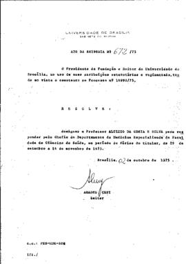 Ato da Reitoria nº 0672/1975