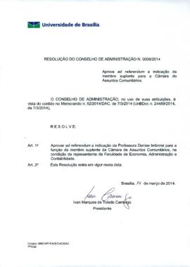 Resolução do Conselho de Administração nº 0006/2014