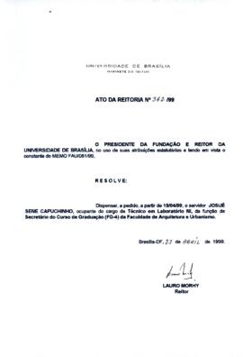 Ato da Reitoria nº 0362/1999