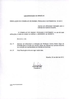 Resolução do Conselho de Ensino, Pesquisa e Extensão nº 0101/2013