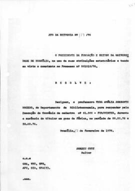 Ato da Reitoria nº 0117/1976