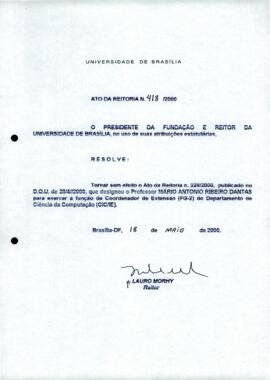 Ato da Reitoria nº 0418/2000