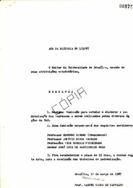 Ato da Reitoria nº 0133/1967