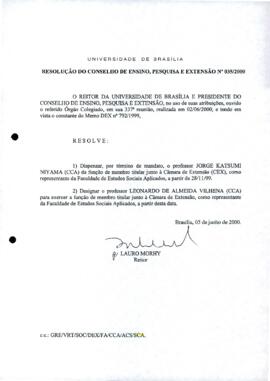 Resolução do Conselho de Ensino, Pesquisa e Extensão nº 0035/2000