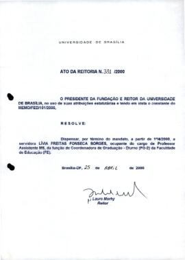 Ato da Reitoria nº 0331/2000