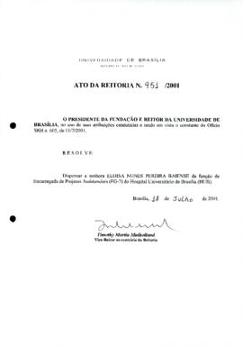 Ato da Reitoria nº 0951/2001