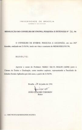 Resolução do Conselho de Ensino, Pesquisa e Extensão nº 0098/1996