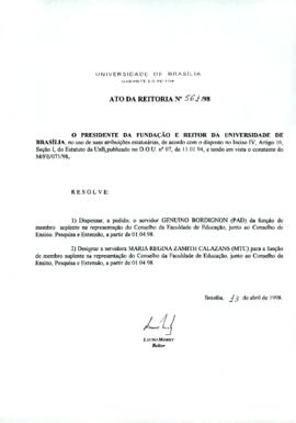 Ato da Reitoria nº 0561/1998