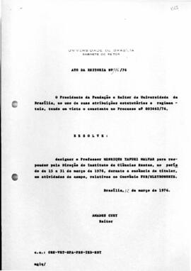 Ato da Reitoria nº 0196/1976