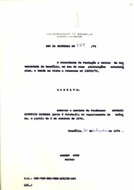 Ato da Reitoria nº 0857/1974