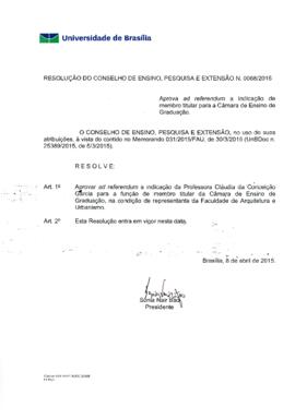 Resolução do Conselho de Ensino, Pesquisa e Extensão nº 0068/2015