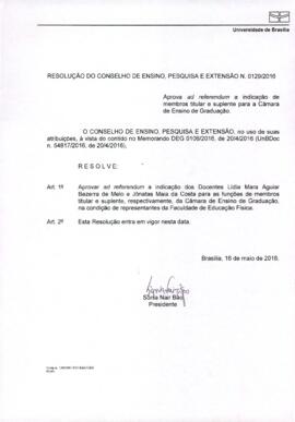 Resolução do Conselho de Ensino, Pesquisa e Extensão nº 0129/2016