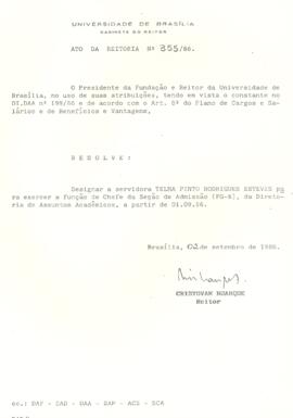 Ato da Reitoria nº 0355/1986