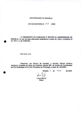 Ato da Reitoria nº 0568/2004