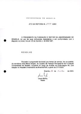 Ato da Reitoria nº 1759/2003