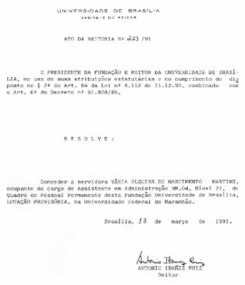 Ato da Reitoria nº 0223/1991