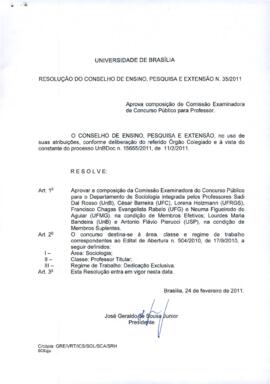 Resolução do Conselho de Ensino, Pesquisa e Extensão nº 0035/2011