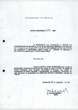 Ato da Reitoria nº 0191/2001