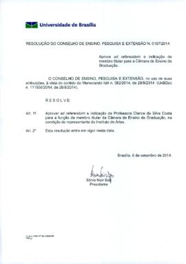 Resolução do Conselho de Ensino, Pesquisa e Extensão nº 0187/2014