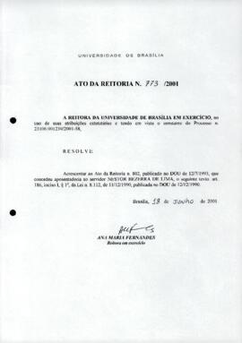 Ato da Reitoria nº 0773/2001