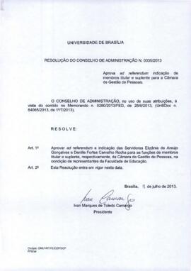 Resolução do Conselho de Administração nº 0035/2013