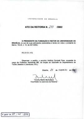 Ato da Reitoria nº 0273/2002