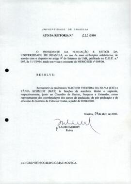 Ato da Reitoria nº 0211/2000