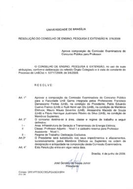 Resolução do Conselho de Ensino, Pesquisa e Extensão nº 0376/2009