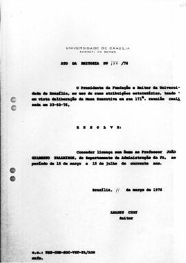 Ato da Reitoria nº 0186/1976