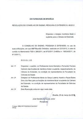 Resolução do Conselho de Ensino, Pesquisa e Extensão nº 0048/2012