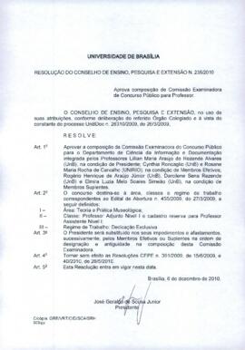 Resolução do Conselho de Ensino, Pesquisa e Extensão Nº 0235/2010