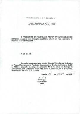 Ato da Reitoria nº 0415/2002