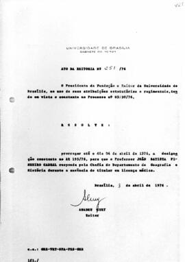 Ato da Reitoria nº 0251/1976