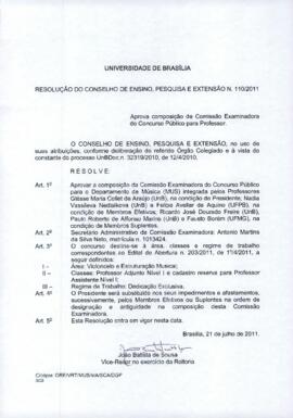 Resolução do Conselho de Ensino, Pesquisa e Extensão nº 0110/2011