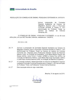 Resolução do Conselho de Ensino, Pesquisa e Extensão nº 0167/2015