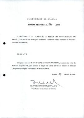 Ato da Reitoria nº 0270/2000