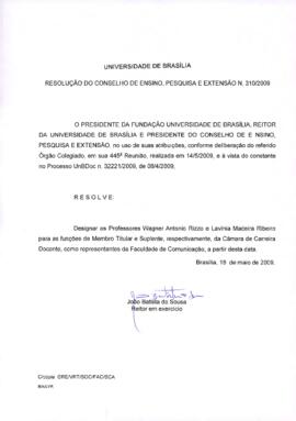 Resolução do Conselho de Ensino, Pesquisa e Extensão nº 0310/2009