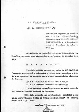 Ato da Reitoria nº 0521/1973