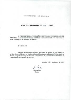 Ato da Reitoria nº 0026/2002