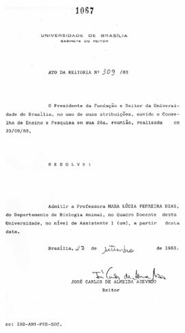 Ato da Reitoria nº 0309/1983