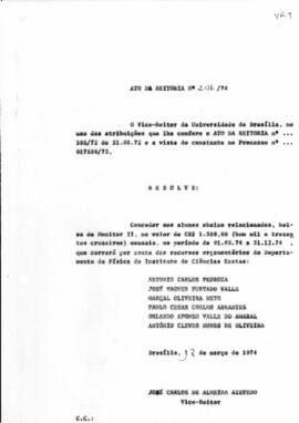 Ato da Reitoria nº 0246/1974